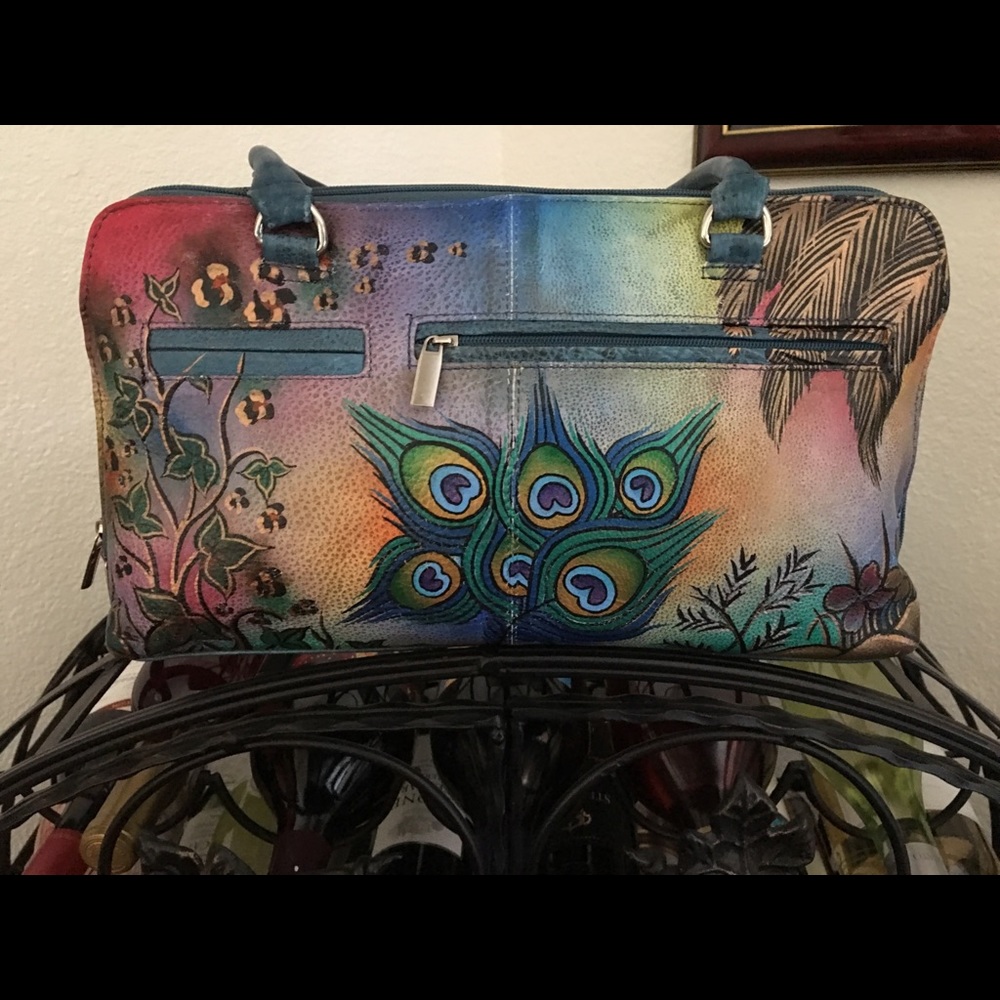 NWOT Biacci Hand Painted Leather Handbag